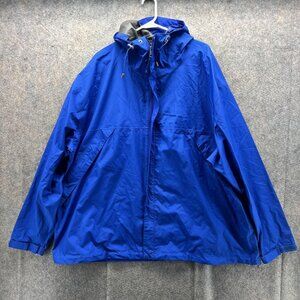 Cabelas Jacket Mens 3XL Tall Blue Gore-Tex Pacific Shell Hooded Rain Jacket Coat